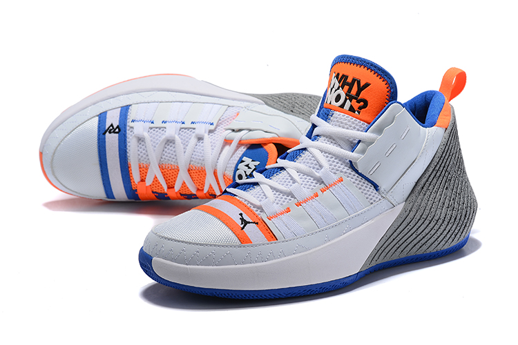 Men Jordan Why Not Zero.2 WestBrook White Orange Blue Grey Shoes